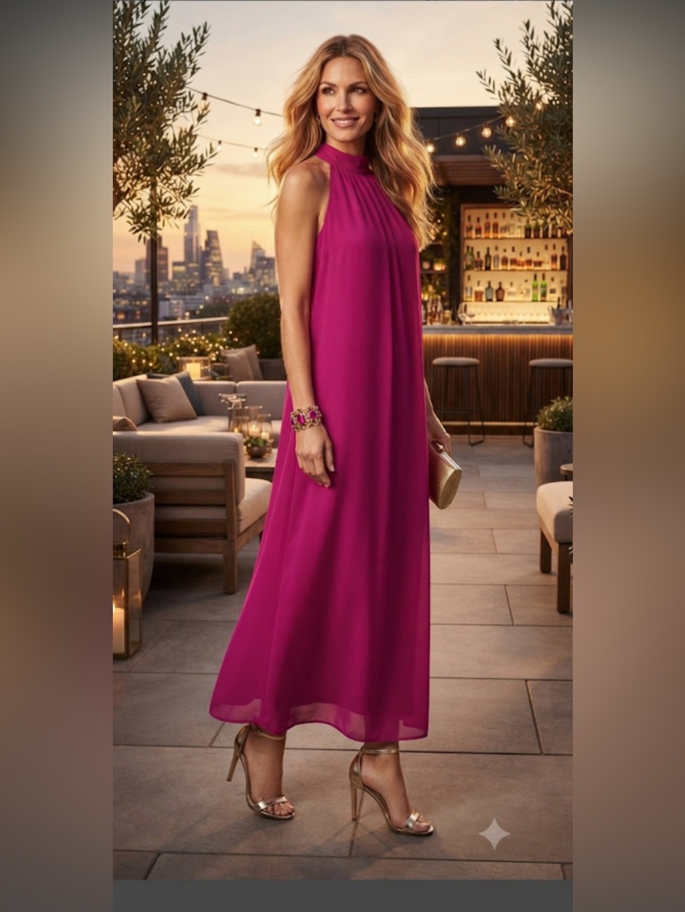 New. 1. State Sleeveless Wide-Leg Jumpsuit in Hot Pink size M